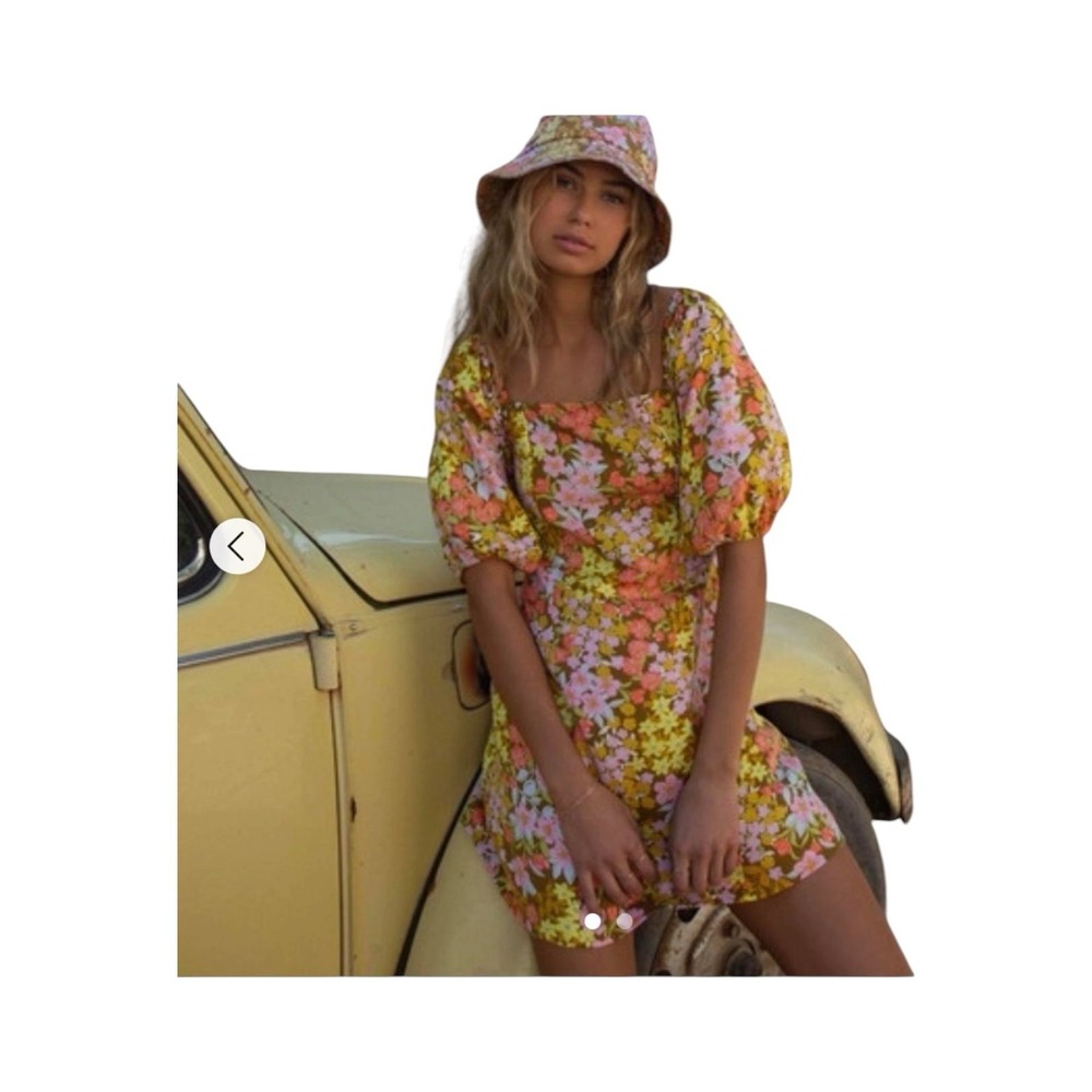 Billabong Paradise Floral Mini Dress - Moss Size M